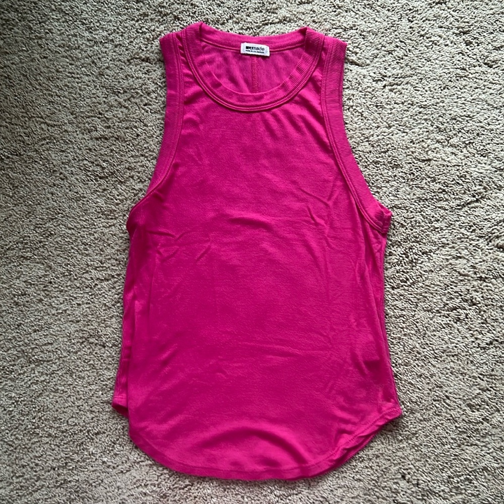 LA Made tank 100% cotton NWPT SMALL PINK